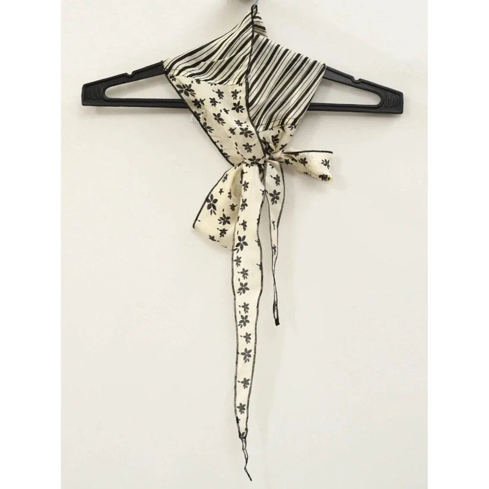 Free People Tilly Skinny Silk Convertible Scarf Neck Handbag Floral Print All/S